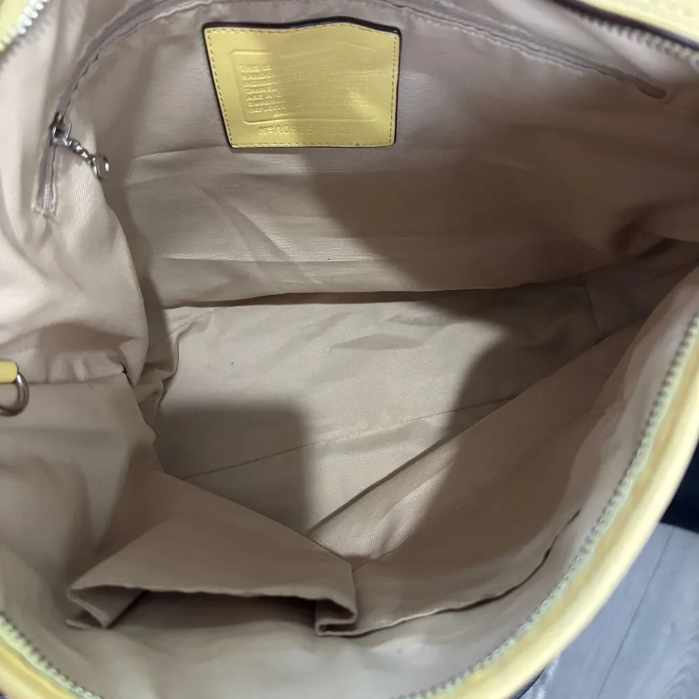 Vtg Coach Yellow Leather Hobo Shoulder Bag F13094 Y2K Slouchy